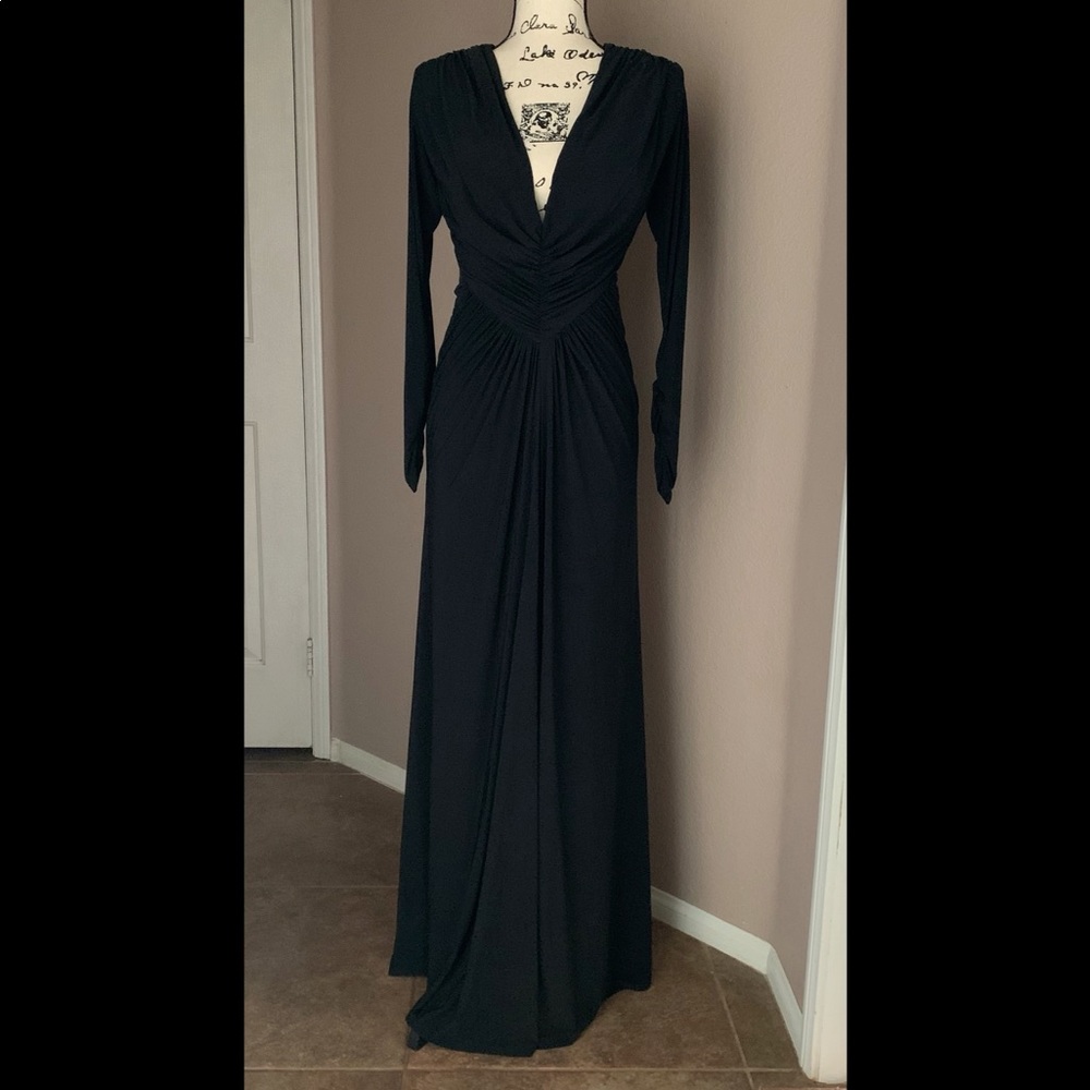 Art Deco Rusched Gown in Black